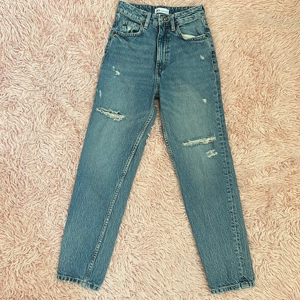 Zara high rise mom jeans